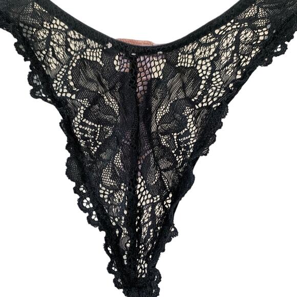 Savaage X Fenty Floral Lace Racerback Bralette Plunging Neckline Black Size XL - Picture 5 of 10